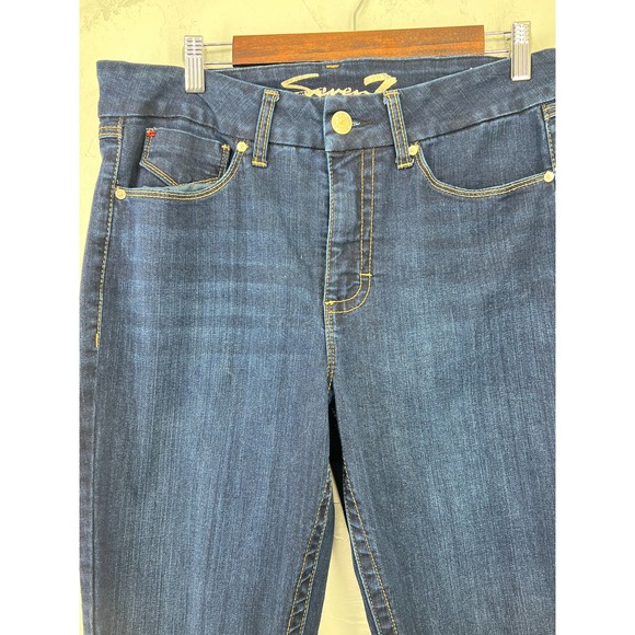 Seven 7 Tummyless High Rise Skinny Jeans Dark Wash Women's Size 12 - Picture 8 of 9